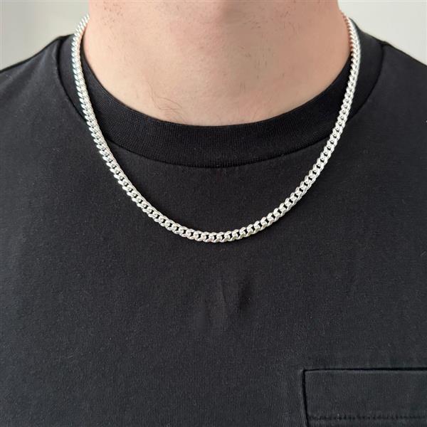 Grote foto zilveren ronde gourmet ketting 50 cm 5 mm sieraden tassen en uiterlijk kettingen