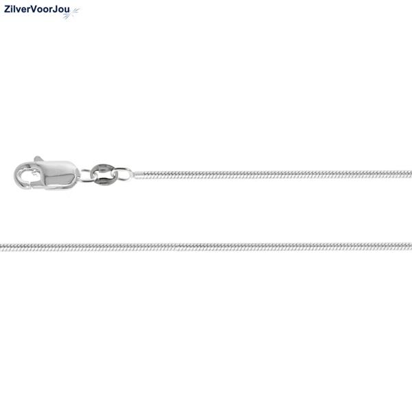 Grote foto zilveren slang ketting 55 cm 1.2 mm sieraden tassen en uiterlijk kettingen