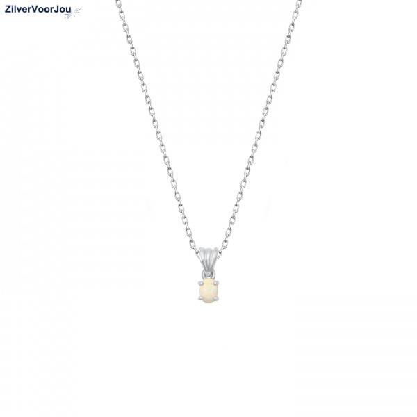 Grote foto zilveren ketting opaal hanger sieraden tassen en uiterlijk kettingen