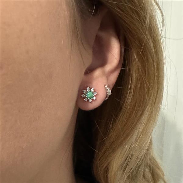 Grote foto zilveren turquoise en witte cz zon studs sieraden tassen en uiterlijk oorbellen