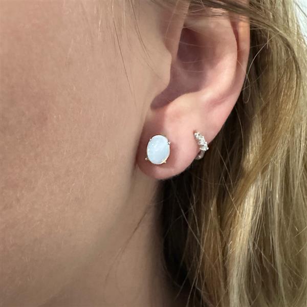 Grote foto zilveren ovale ethiopische opaal oorstekers sieraden tassen en uiterlijk oorbellen