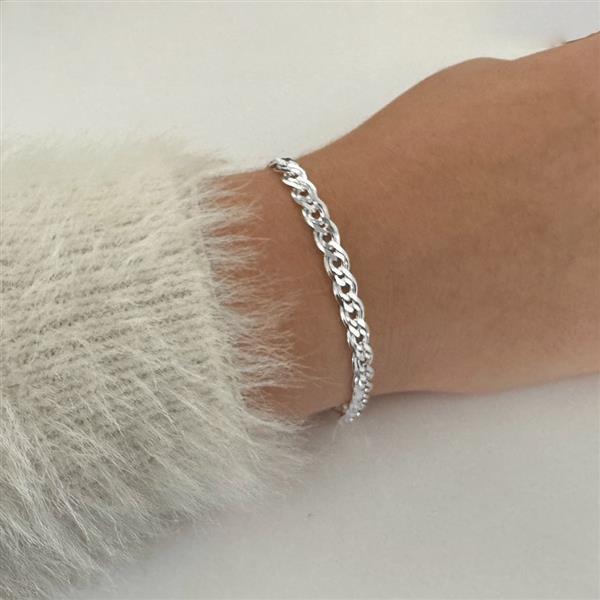 Grote foto zilveren italian schakelarmband 6 mm sieraden tassen en uiterlijk armbanden voor haar