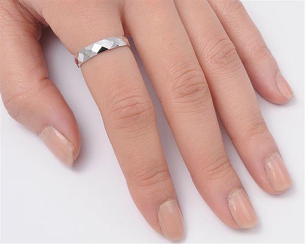 Grote foto zilveren diamond cut 4 mm ring sieraden tassen en uiterlijk ringen voor haar