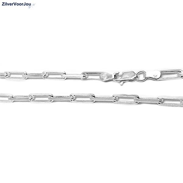 Grote foto zilveren paperclip schakel ketting 60 cm 3.5mm sieraden tassen en uiterlijk kettingen