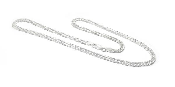 Grote foto zilveren 60 cm dubbele gourmet schakel ketting 4 mm breed sieraden tassen en uiterlijk kettingen