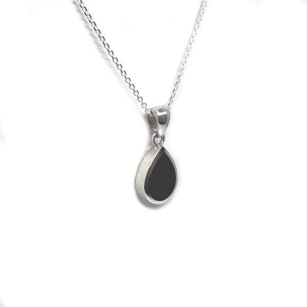 Grote foto zilveren zwarte agaat druppel ketting sieraden tassen en uiterlijk kettingen