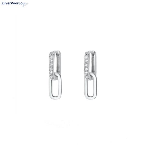 Grote foto zilveren mini huggie hoop cz rechthoek hanger sieraden tassen en uiterlijk oorbellen