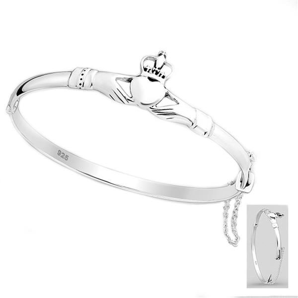 Grote foto zilveren claddagh bangle armband sieraden tassen en uiterlijk armbanden voor haar