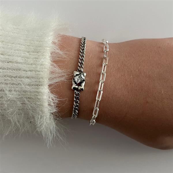 Grote foto zilveren zirkonia gourmet design armband sieraden tassen en uiterlijk armbanden voor haar