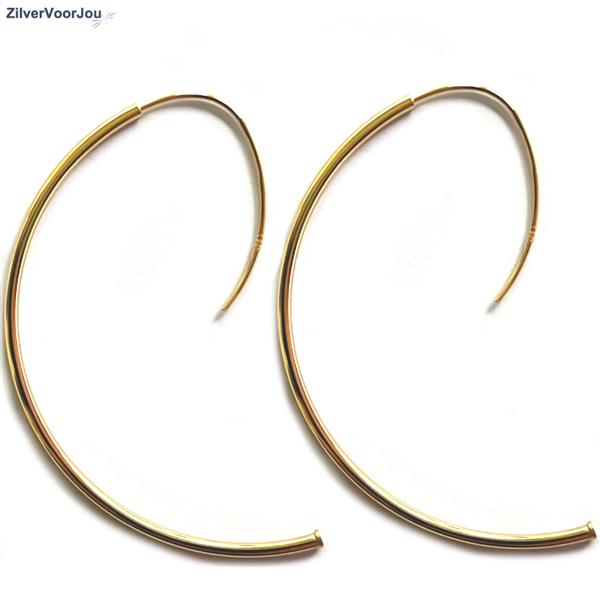 Grote foto zilveren grote design haak oorbellen 18k geel goud verguld sieraden tassen en uiterlijk oorbellen