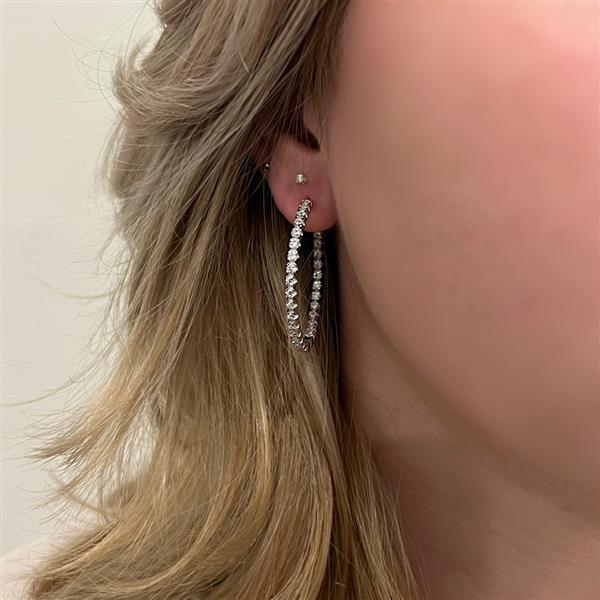 Grote foto zilveren luxe oorringen 40 mm zirkonia sieraden tassen en uiterlijk oorbellen