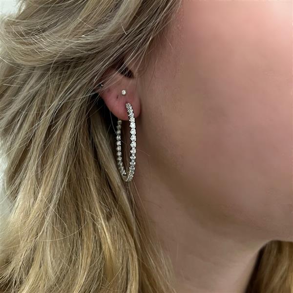 Grote foto zilveren luxe oorringen 40 mm zirkonia sieraden tassen en uiterlijk oorbellen