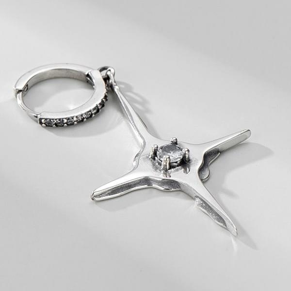 Grote foto zilveren grote ster zirkonia oorring sieraden tassen en uiterlijk oorbellen