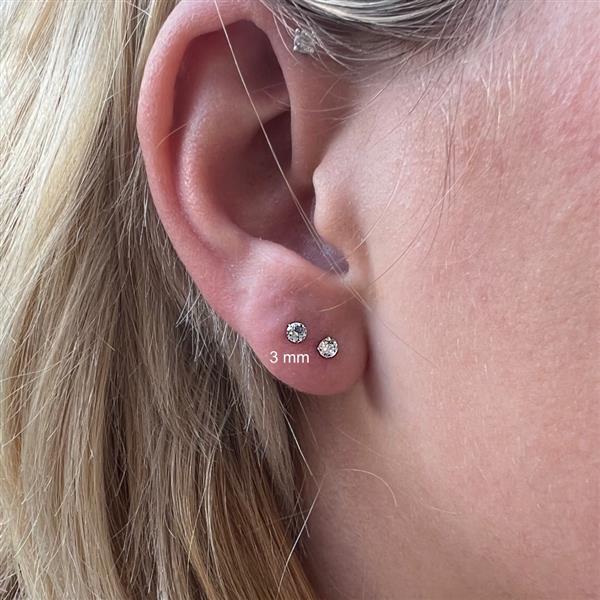 Grote foto zilveren little zirkonia studs helix 2.5 of 3 mm sieraden tassen en uiterlijk oorbellen