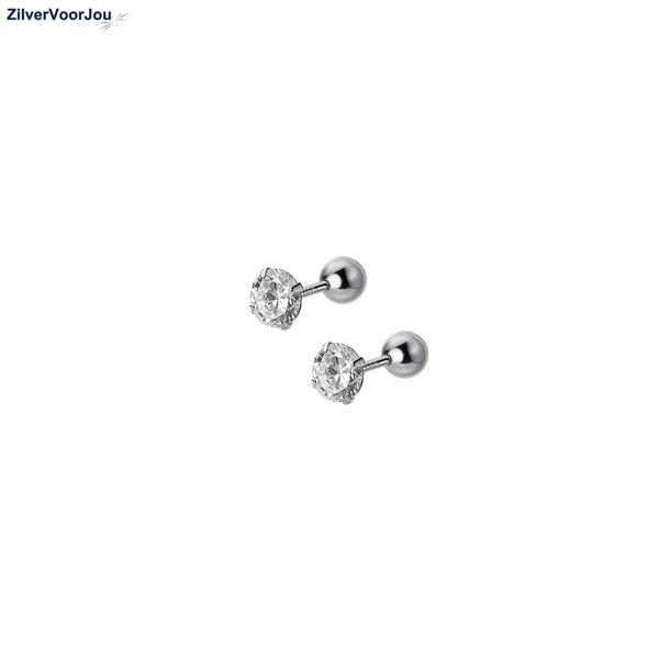 Grote foto zilveren little zirkonia studs helix 2.5 of 3 mm sieraden tassen en uiterlijk oorbellen