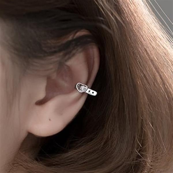 Grote foto zilvern riem oor klemmetjes sieraden tassen en uiterlijk oorbellen