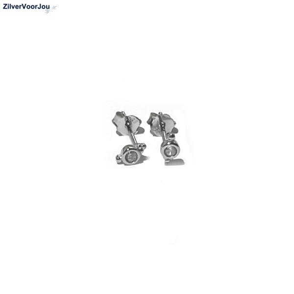 Grote foto zilveren ieniminie witte zirkoon oorstekers sieraden tassen en uiterlijk oorbellen
