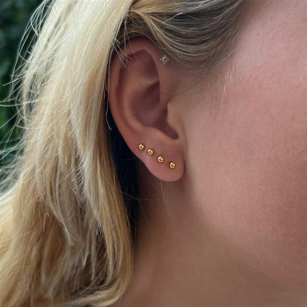 Grote foto zilveren kleine oorknopjes 3 mm goud verguld sieraden tassen en uiterlijk oorbellen