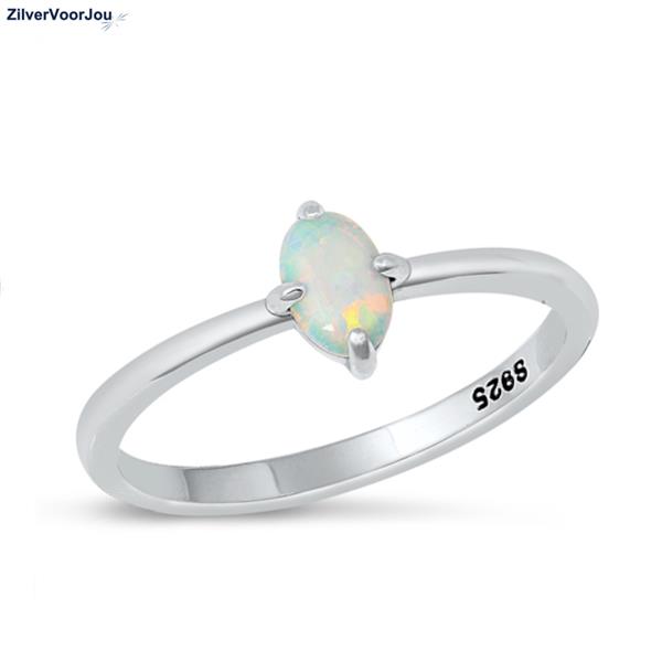 Grote foto zilveren kleine witte opaal ring sieraden tassen en uiterlijk ringen voor haar