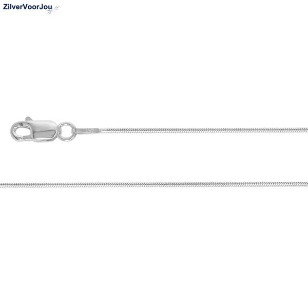 Grote foto zilveren slang ketting 45 cm 0.9 mm breed sieraden tassen en uiterlijk kettingen