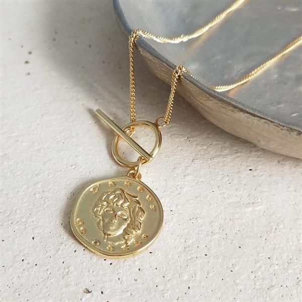 Grote foto zilveren toggle munt ketting 14k goud verguld sieraden tassen en uiterlijk kettingen