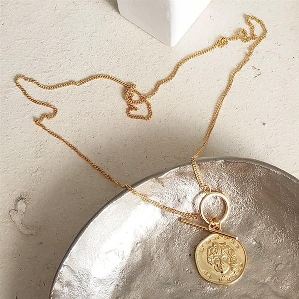 Grote foto zilveren toggle munt ketting 14k goud verguld sieraden tassen en uiterlijk kettingen
