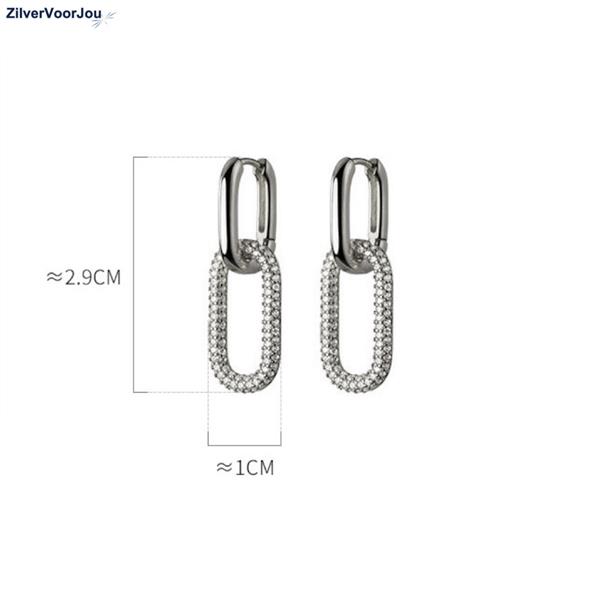 Grote foto zilveren luxe cubic zirkonia huggie hoops sieraden tassen en uiterlijk oorbellen