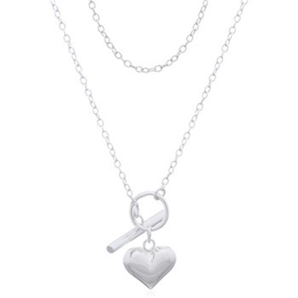 Grote foto zilveren toggle hart ketting sieraden tassen en uiterlijk kettingen
