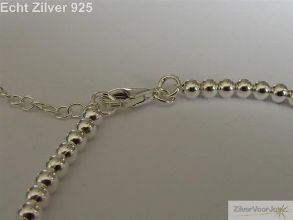Grote foto zilveren verstelbare bolletjes armband met hart hanger sieraden tassen en uiterlijk armbanden voor haar