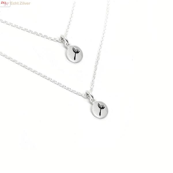 Grote foto zilveren mini dandelion ketting sieraden tassen en uiterlijk kettingen