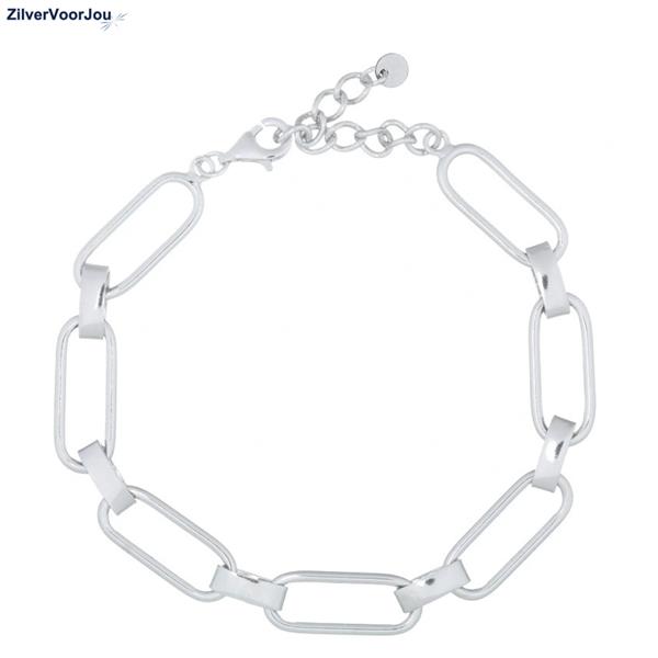 Grote foto zilveren schakel armband 17 tot 19 cm sieraden tassen en uiterlijk armbanden voor haar