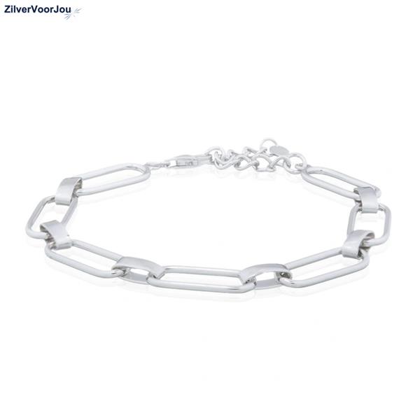 Grote foto zilveren schakel armband 17 tot 19 cm sieraden tassen en uiterlijk armbanden voor haar