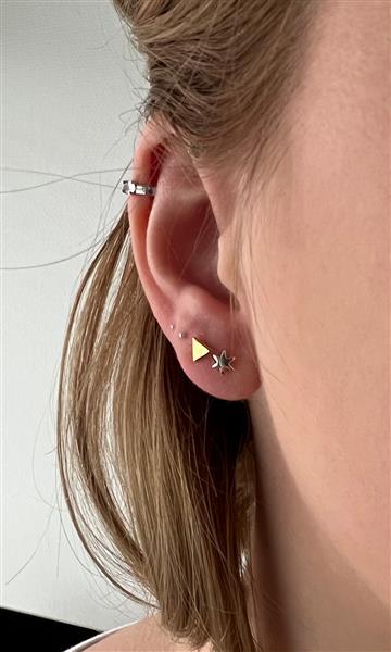 Grote foto goud op zilver kleine triangle oorstekers sieraden tassen en uiterlijk oorbellen