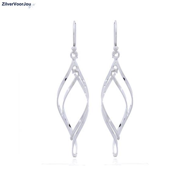 Grote foto zilveren twist wire oorhangers sieraden tassen en uiterlijk oorbellen