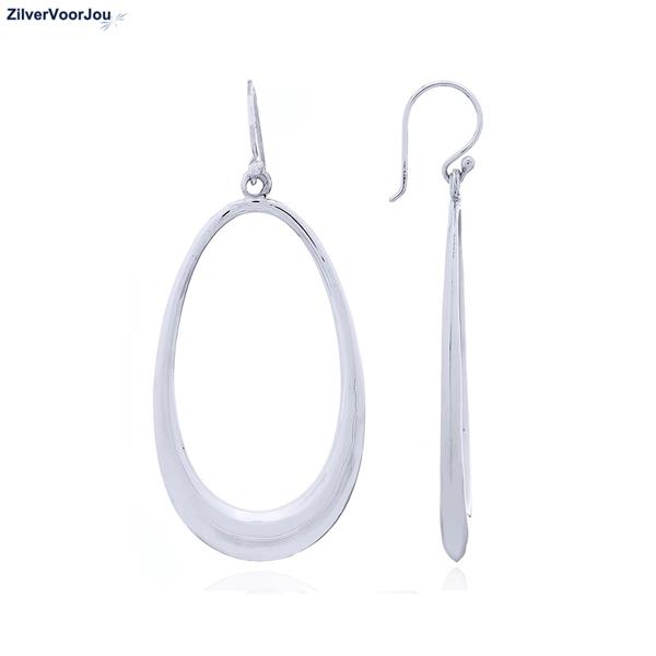 Grote foto zilveren grote open ovaal oorbellen sieraden tassen en uiterlijk oorbellen