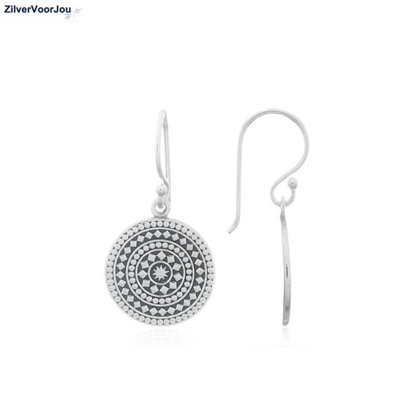 Grote foto zilveren bohemian mandala disc oorbellen sieraden tassen en uiterlijk oorbellen