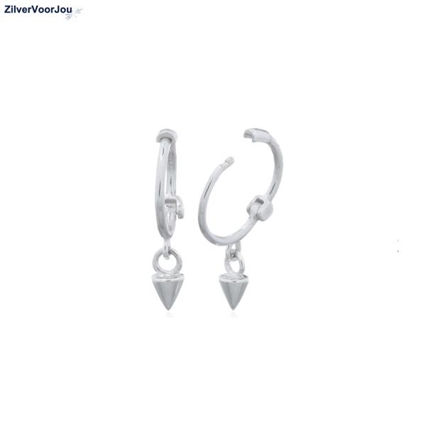 Grote foto zilveren mini spike huggie hoops sieraden tassen en uiterlijk oorbellen