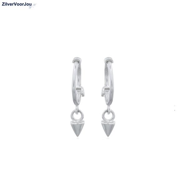 Grote foto zilveren mini spike huggie hoops sieraden tassen en uiterlijk oorbellen