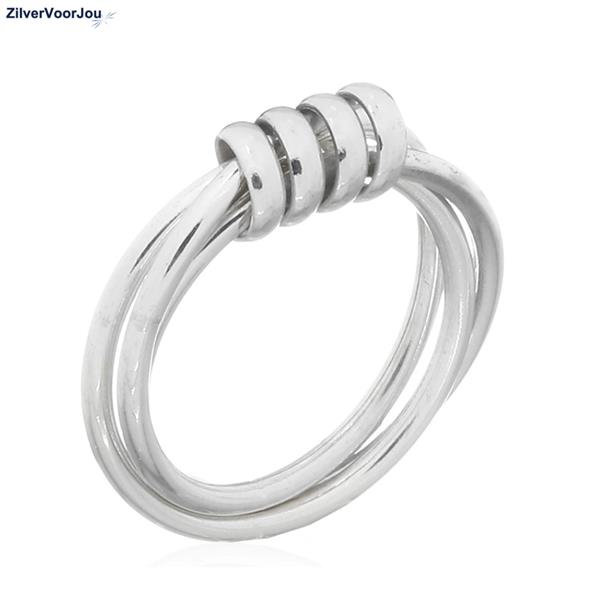 Grote foto zilveren triple interlock ring sieraden tassen en uiterlijk ringen voor haar