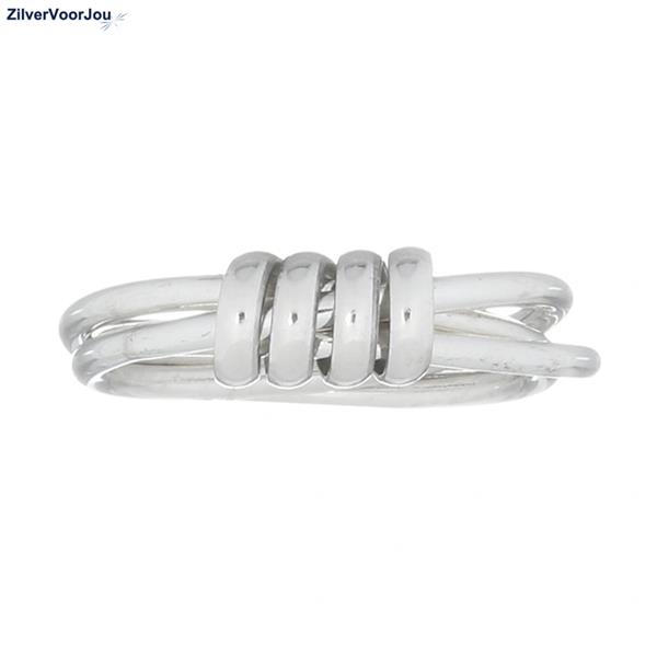 Grote foto zilveren triple interlock ring sieraden tassen en uiterlijk ringen voor haar