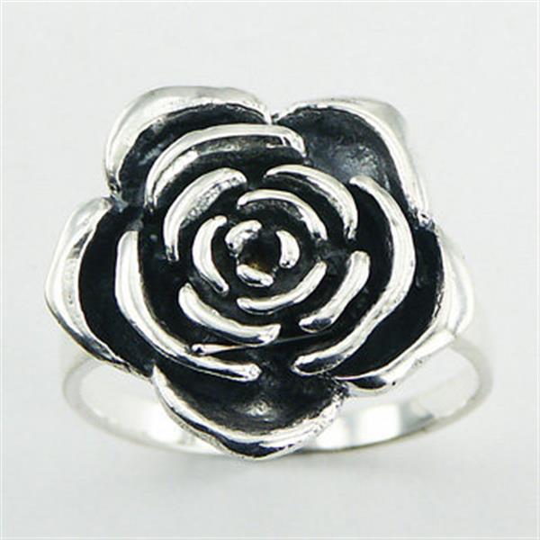 Grote foto zilveren roos ring geoxideerd sieraden tassen en uiterlijk ringen voor haar