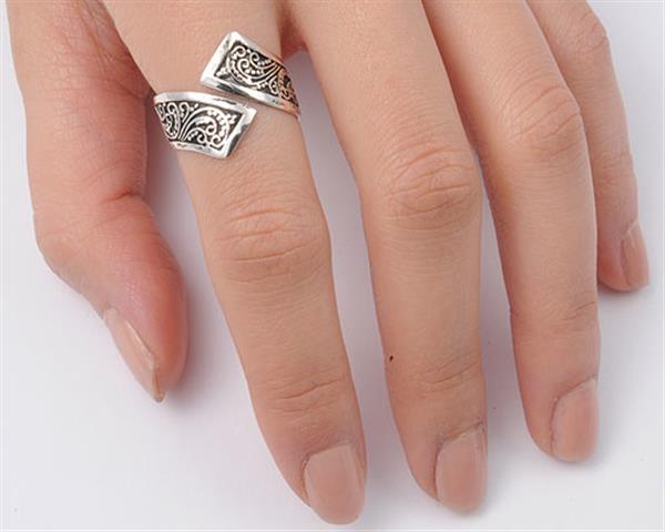 Grote foto zilveren brede open sierring sieraden tassen en uiterlijk ringen voor haar