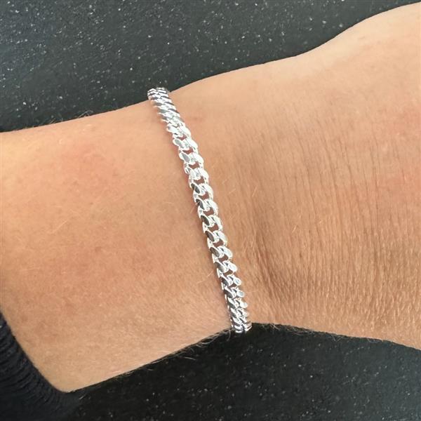 Grote foto zilveren gourmet schakelarmband 5 mm breed sieraden tassen en uiterlijk armbanden voor haar