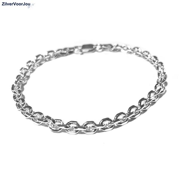 Grote foto zilveren anker kabel schakel armband 18 of 20 cm 4 mm breed sieraden tassen en uiterlijk armbanden voor haar