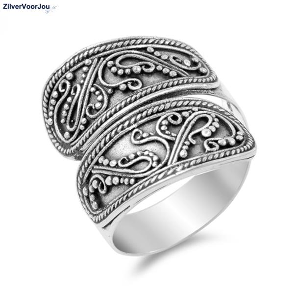 Grote foto zilveren 22mm brede grote bali ring sieraden tassen en uiterlijk ringen voor haar