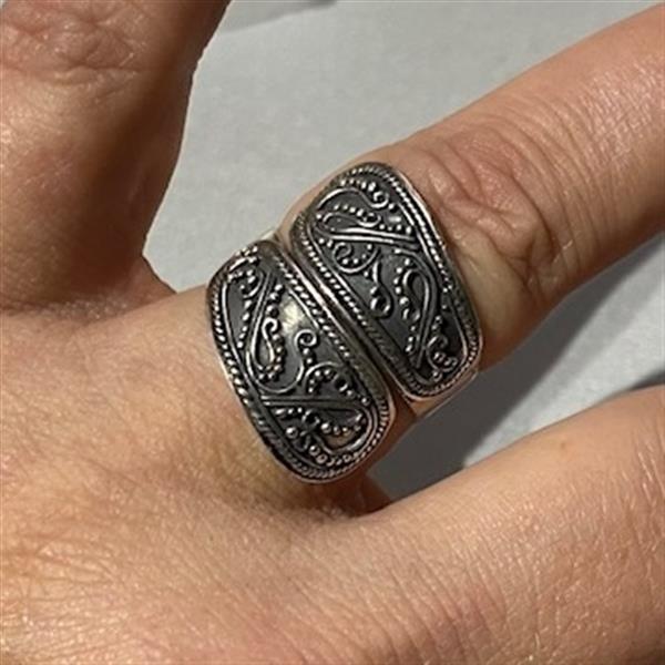 Grote foto zilveren 22mm brede grote bali ring sieraden tassen en uiterlijk ringen voor haar