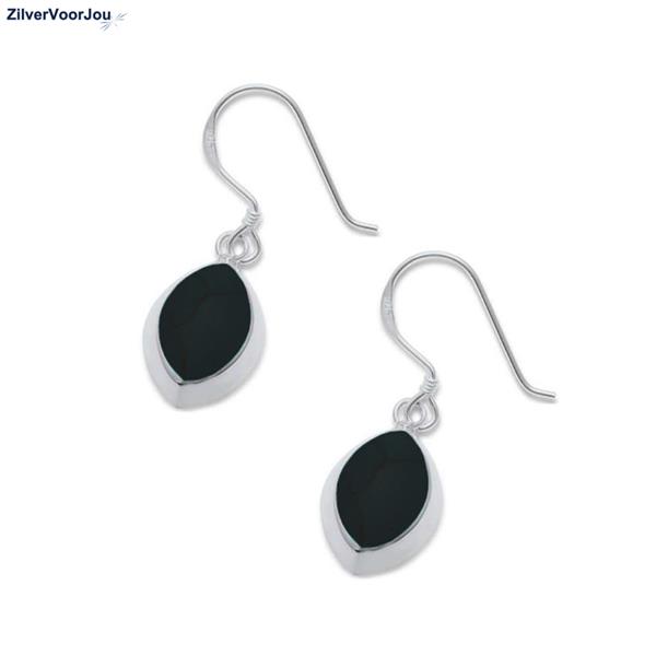Grote foto zilveren oorhangers zwarte onyx sieraden tassen en uiterlijk oorbellen