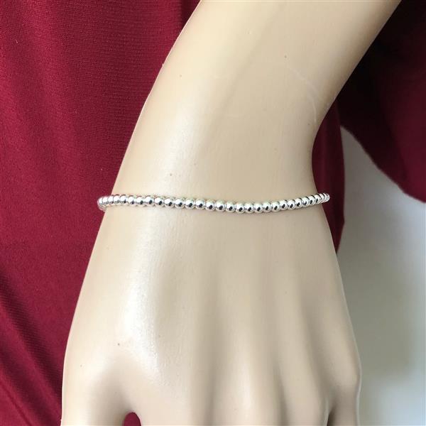 Grote foto zilveren 3 mm bolletjes armband sieraden tassen en uiterlijk armbanden voor haar