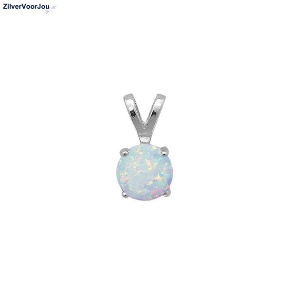 Grote foto zilveren kleine ronde witte opaal hanger sieraden tassen en uiterlijk kettingen