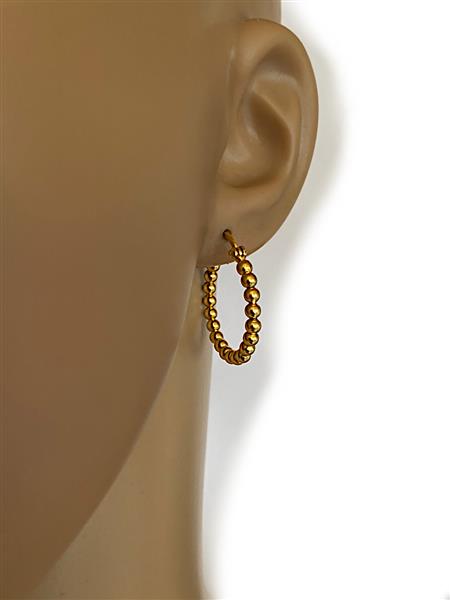 Grote foto zilveren bal oorringen 14k geel goud verguld 25 mm sieraden tassen en uiterlijk oorbellen